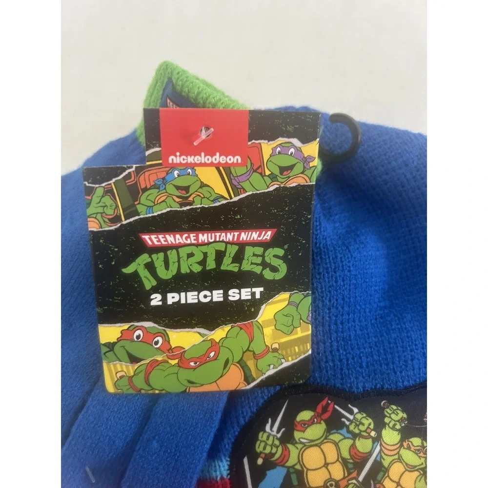 TMNT Teenage‎ Mutant Ninja Turtles Knit Beanie & Mitten Set Kids Nickelodeon BxW